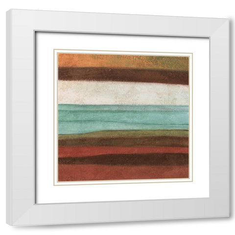 Stripes I White Modern Wood Framed Art Print with Double Matting by Emery, Kristin