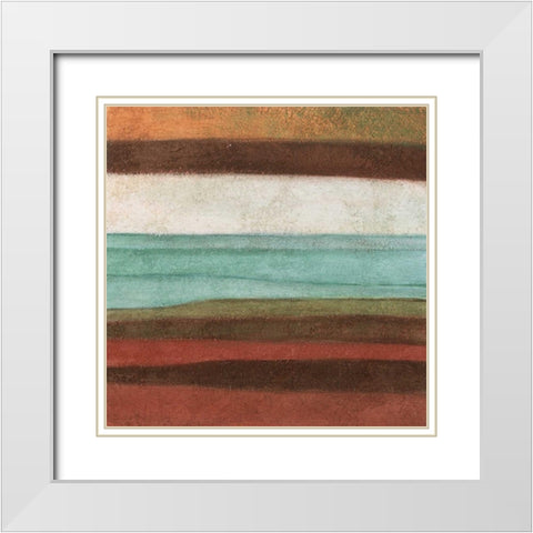 Stripes I White Modern Wood Framed Art Print with Double Matting by Emery, Kristin