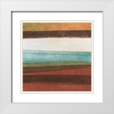 Stripes II White Modern Wood Framed Art Print with Double Matting by Emery, Kristin
