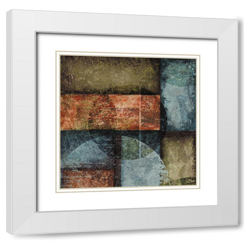 Square I White Modern Wood Framed Art Print with Double Matting by Emery, Kristin
