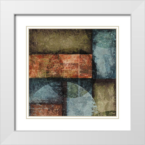 Square I White Modern Wood Framed Art Print with Double Matting by Emery, Kristin