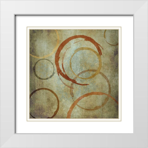 Vintage Circels IA White Modern Wood Framed Art Print with Double Matting by Emery, Kristin