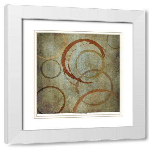 Vintage Circels I White Modern Wood Framed Art Print with Double Matting by Emery, Kristin