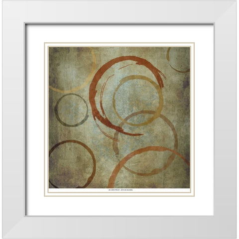Vintage Circels I White Modern Wood Framed Art Print with Double Matting by Emery, Kristin