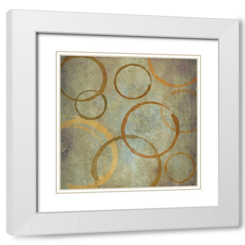 Vintage Circles II White Modern Wood Framed Art Print with Double Matting by Emery, Kristin