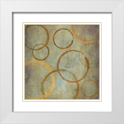 Vintage Circles II White Modern Wood Framed Art Print with Double Matting by Emery, Kristin