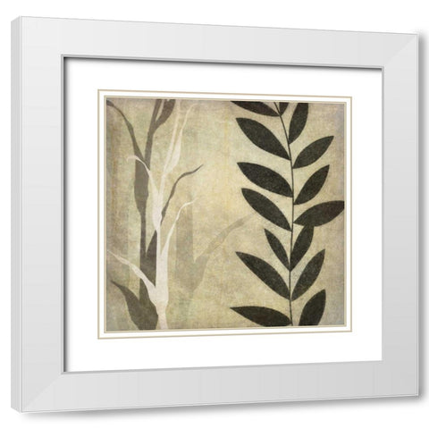 Leaves in the Mist II White Modern Wood Framed Art Print with Double Matting by Emery, Kristin