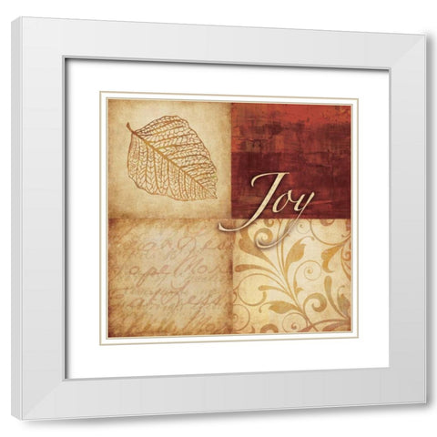 Red and Gold Joy I White Modern Wood Framed Art Print with Double Matting by Emery, Kristin
