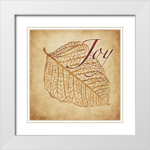 Red and Gold Joy II White Modern Wood Framed Art Print with Double Matting by Emery, Kristin
