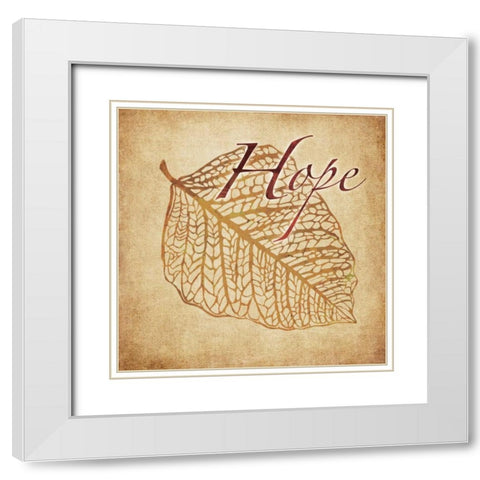 Red and Gold Hope White Modern Wood Framed Art Print with Double Matting by Emery, Kristin