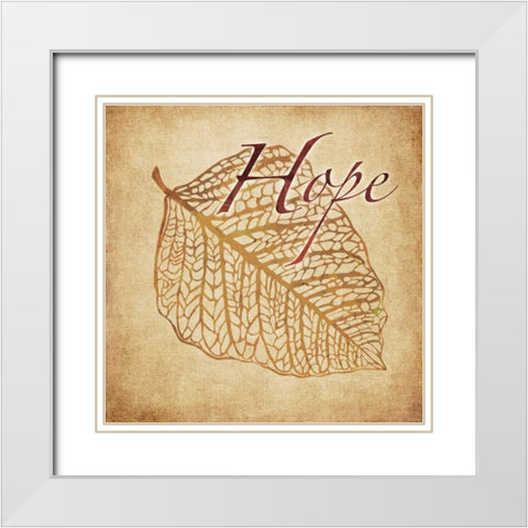 Red and Gold Hope White Modern Wood Framed Art Print with Double Matting by Emery, Kristin