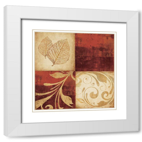 Red Gold 3 White Modern Wood Framed Art Print with Double Matting by Emery, Kristin