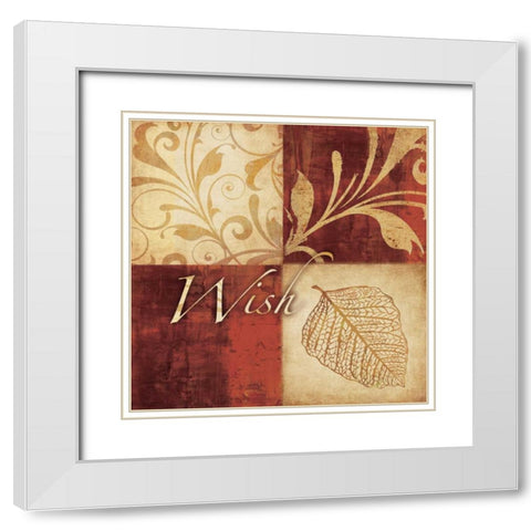 Red Gold White Modern Wood Framed Art Print with Double Matting by Emery, Kristin