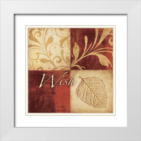 Red Gold White Modern Wood Framed Art Print with Double Matting by Emery, Kristin