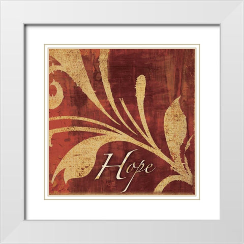 Red Gold Hope White Modern Wood Framed Art Print with Double Matting by Emery, Kristin