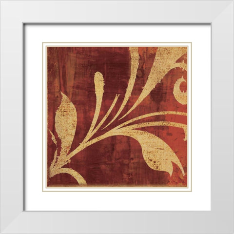 Red Gold White Modern Wood Framed Art Print with Double Matting by Emery, Kristin