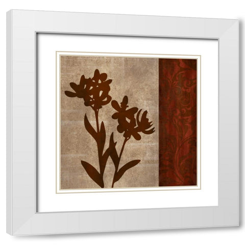 Wine Iris II White Modern Wood Framed Art Print with Double Matting by Emery, Kristin