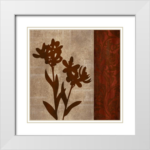 Wine Iris II White Modern Wood Framed Art Print with Double Matting by Emery, Kristin