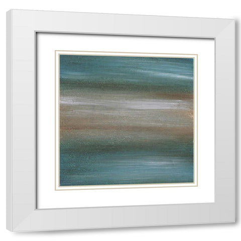 Aqua 2 White Modern Wood Framed Art Print with Double Matting by Emery, Kristin