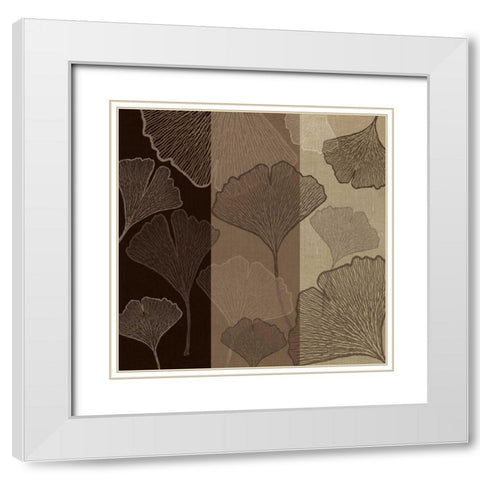 3 Panel Falling Flowers White Modern Wood Framed Art Print with Double Matting by Emery, Kristin