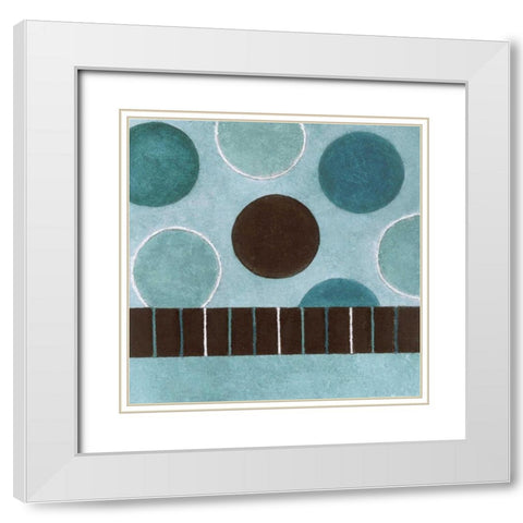 Bubbles 1 White Modern Wood Framed Art Print with Double Matting by Emery, Kristin