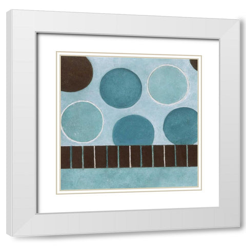 Bubbles 2 White Modern Wood Framed Art Print with Double Matting by Emery, Kristin
