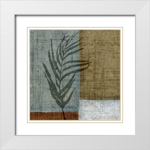 Flower I White Modern Wood Framed Art Print with Double Matting by Emery, Kristin