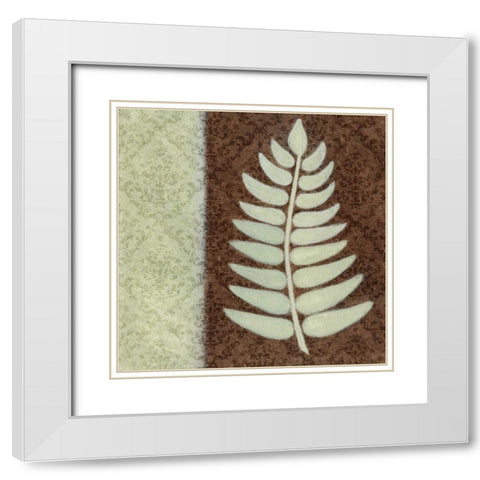 Fern I White Modern Wood Framed Art Print with Double Matting by Emery, Kristin