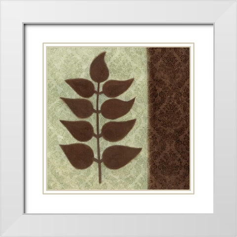 Fern II White Modern Wood Framed Art Print with Double Matting by Emery, Kristin