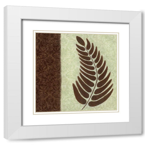 Fern III White Modern Wood Framed Art Print with Double Matting by Emery, Kristin