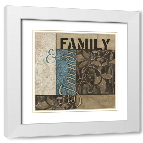 Family and Friends White Modern Wood Framed Art Print with Double Matting by Emery, Kristin