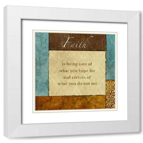 Faith White Modern Wood Framed Art Print with Double Matting by Emery, Kristin