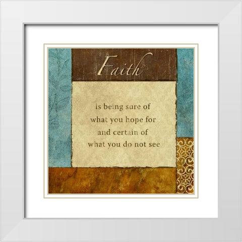 Faith White Modern Wood Framed Art Print with Double Matting by Emery, Kristin