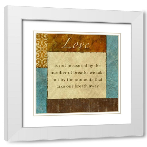 Love White Modern Wood Framed Art Print with Double Matting by Emery, Kristin