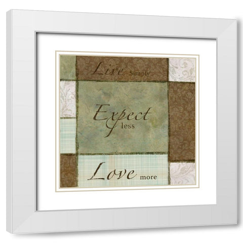 Live Laugh Love II White Modern Wood Framed Art Print with Double Matting by Emery, Kristin