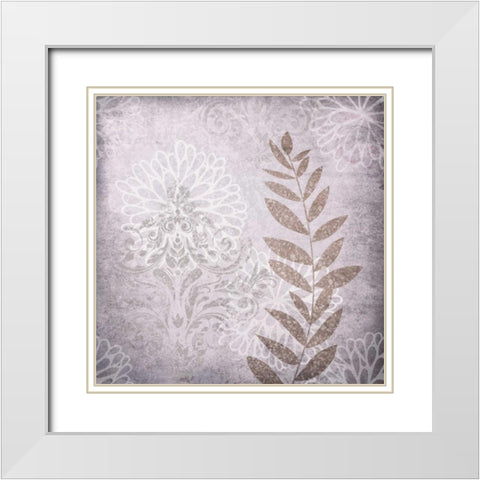 Warm Leaves White Modern Wood Framed Art Print with Double Matting by Emery, Kristin