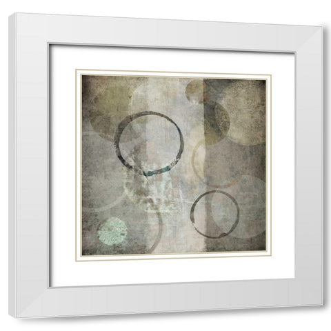 Stone Circles I White Modern Wood Framed Art Print with Double Matting by Emery, Kristin