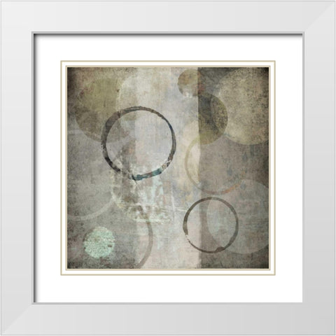 Stone Circles I White Modern Wood Framed Art Print with Double Matting by Emery, Kristin