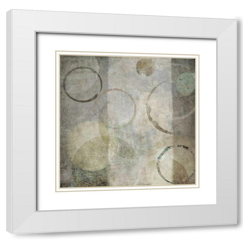 Stone Circles II White Modern Wood Framed Art Print with Double Matting by Emery, Kristin