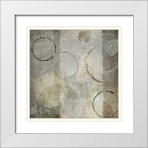 Stone Circles II White Modern Wood Framed Art Print with Double Matting by Emery, Kristin