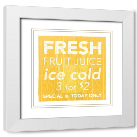 Fresh Juice Yellow White Modern Wood Framed Art Print with Double Matting by Emery, Kristin