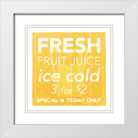 Fresh Juice Yellow White Modern Wood Framed Art Print with Double Matting by Emery, Kristin