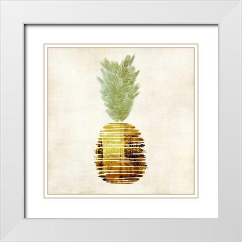 Pineapple White Modern Wood Framed Art Print with Double Matting by Emery, Kristin