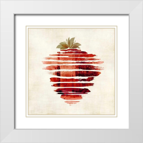 Strawberry White Modern Wood Framed Art Print with Double Matting by Emery, Kristin