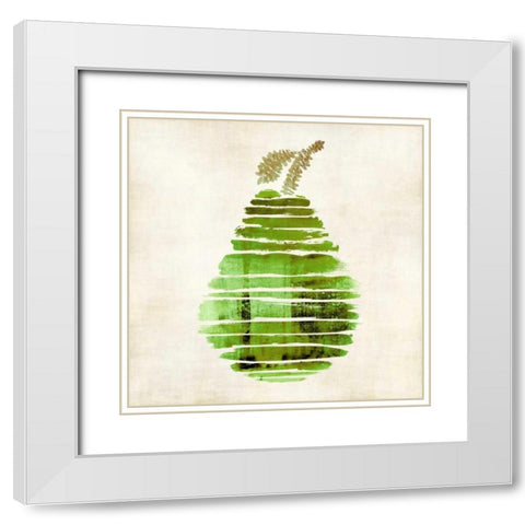 Pear White Modern Wood Framed Art Print with Double Matting by Emery, Kristin