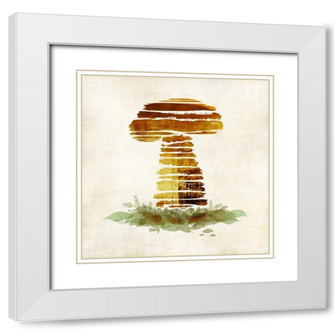 Mushroom White Modern Wood Framed Art Print with Double Matting by Emery, Kristin