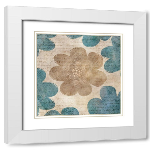 Flower Pattern Words II White Modern Wood Framed Art Print with Double Matting by Emery, Kristin