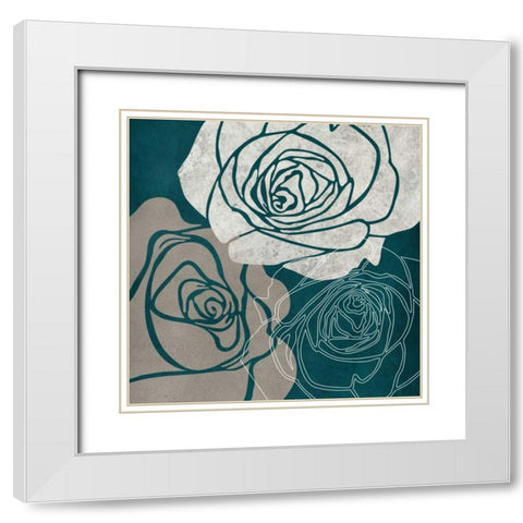 Rose IA White Modern Wood Framed Art Print with Double Matting by Emery, Kristin