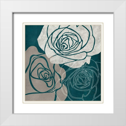 Rose IA White Modern Wood Framed Art Print with Double Matting by Emery, Kristin
