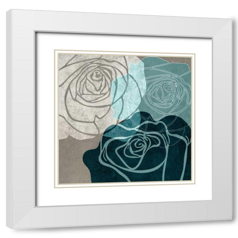 Rose IIA White Modern Wood Framed Art Print with Double Matting by Emery, Kristin